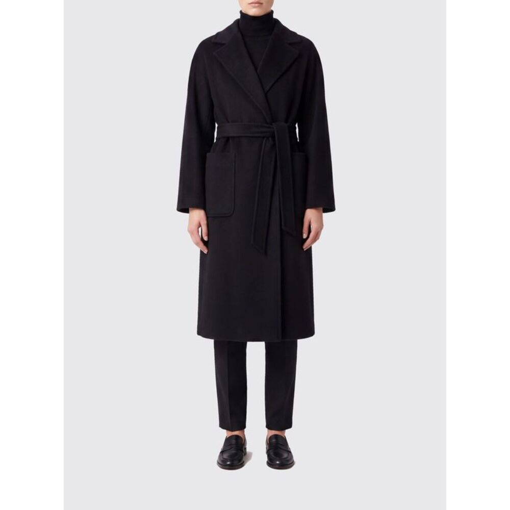 Max Mara Women Max Mara Long Robe Coat In Pure Cashmere With Waist Belt